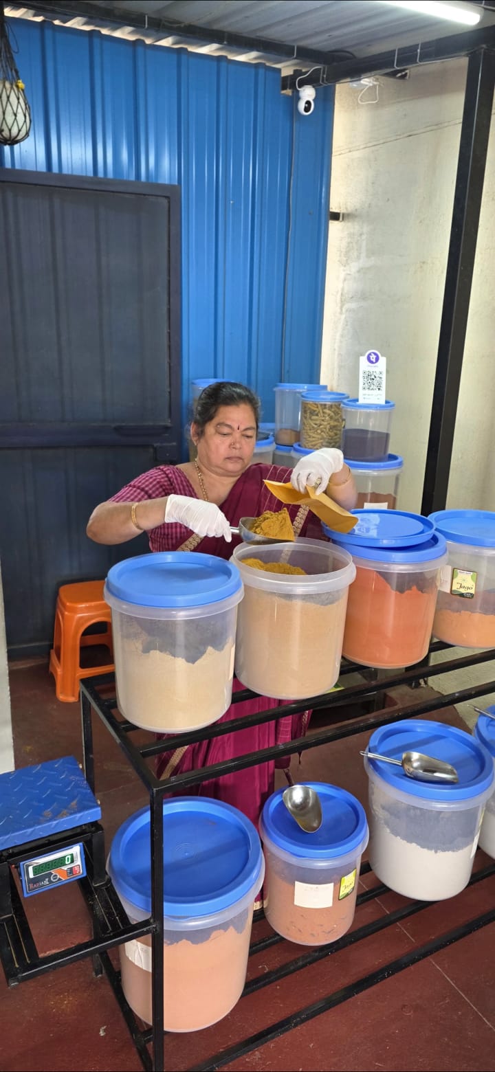 Assorted Madhu Homemade Masala jars lined up